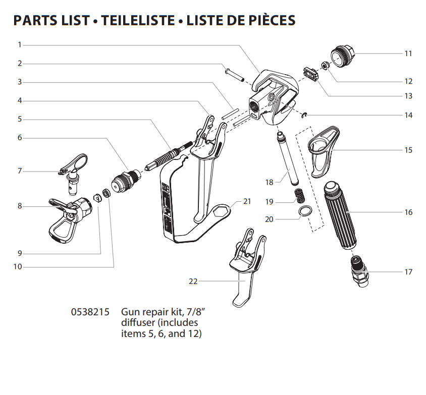 RX-80 Airless Gun Parts List